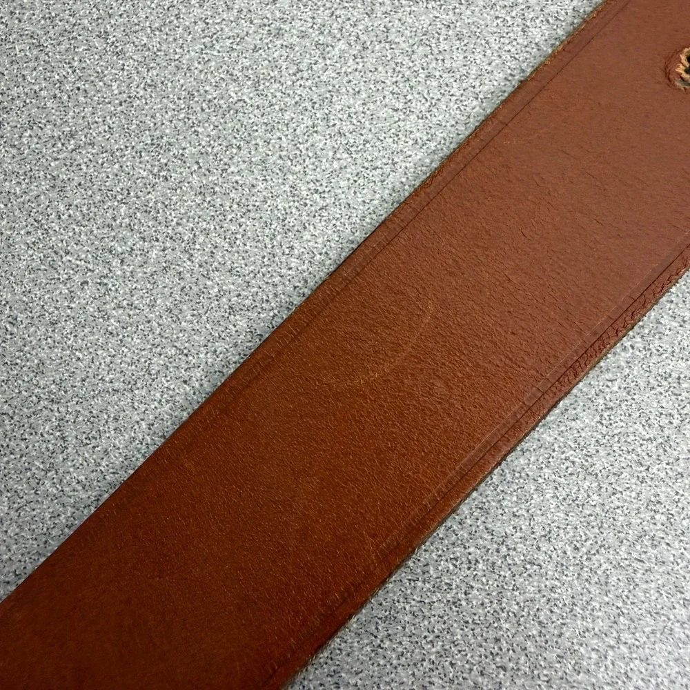 Madewell Leather Belt Womens XXL 2XL Brown Brass Buckle Tip Preppy Classic 1.25" - Picture 12 of 13